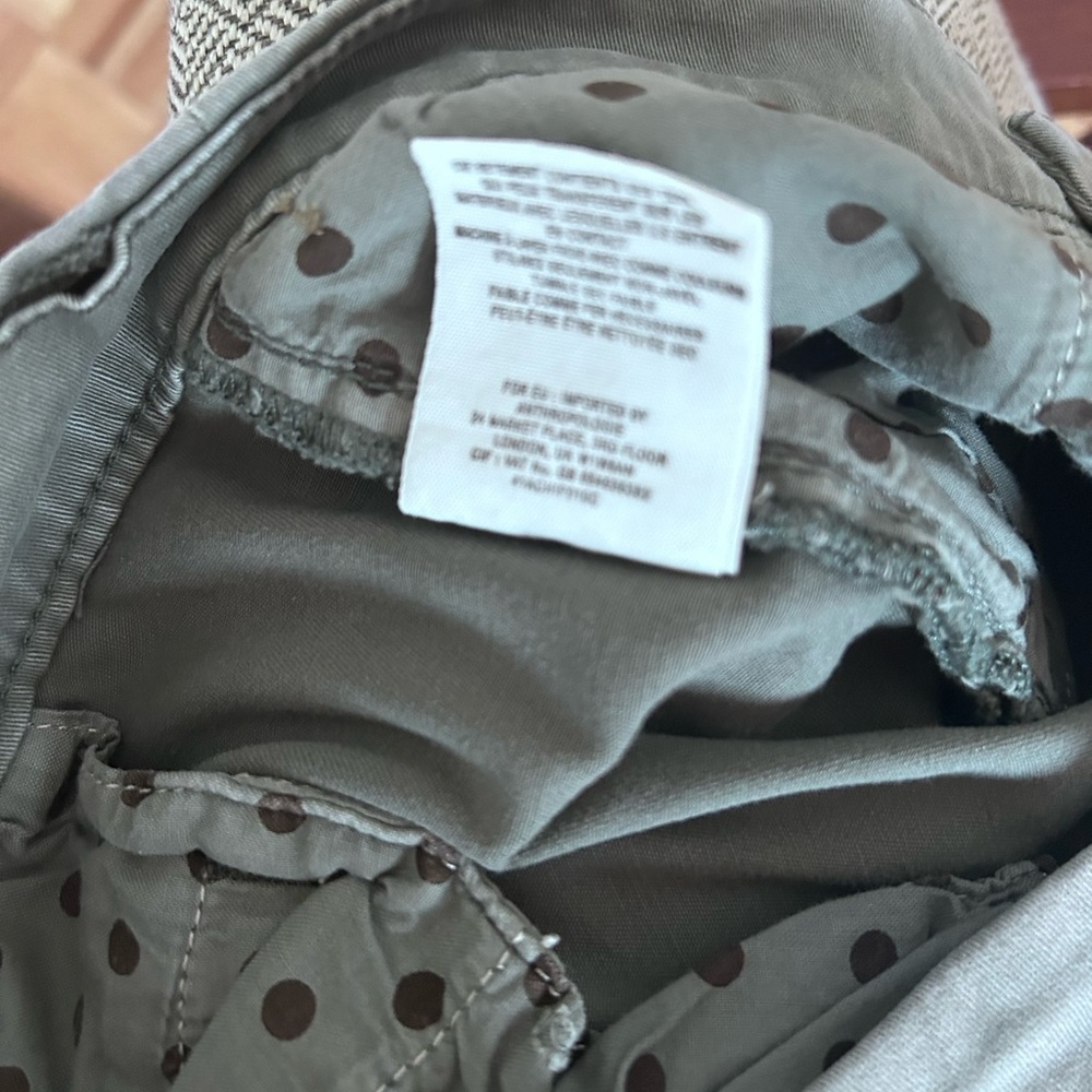 Pilcro and the letterpress Green Cotton Chino Pants - Button Front - Picture 3 of 6
